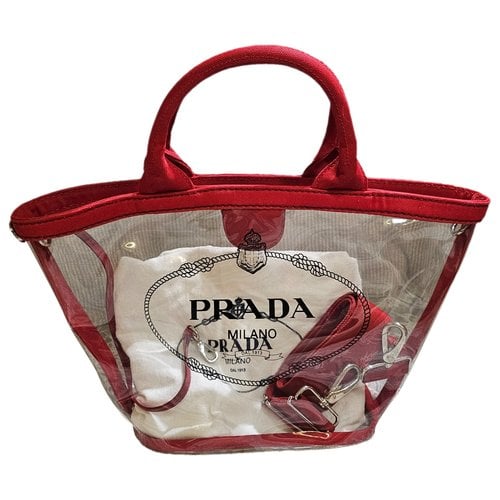 Pre-owned Prada Plexi Bag Tote In Red
