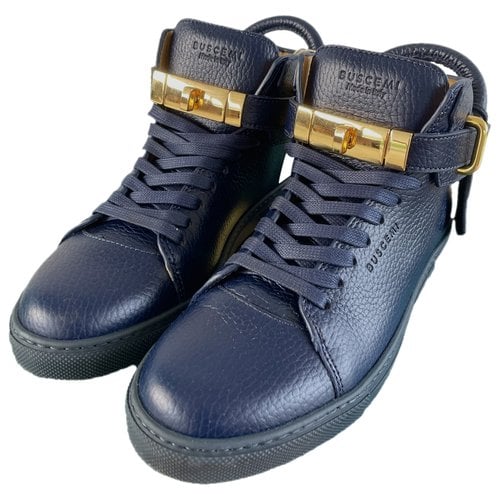 Pre-owned Buscemi Leather Trainers In Blue