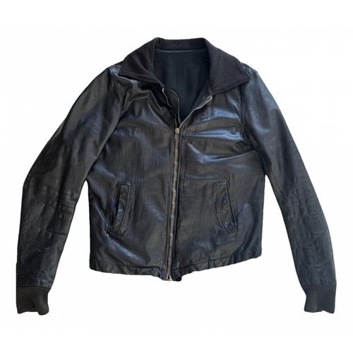 Pre-owned Rick Owens Leather Jacket In Brown