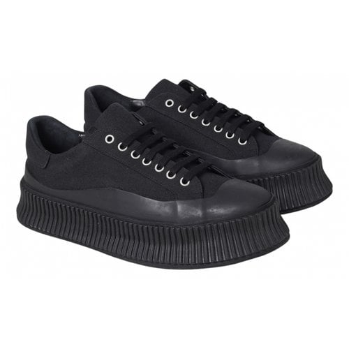 Pre-owned Jil Sander Cloth Low Trainers In Black