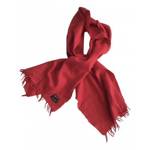 Pre-owned Agnès B. Cashmere Scarf In Red