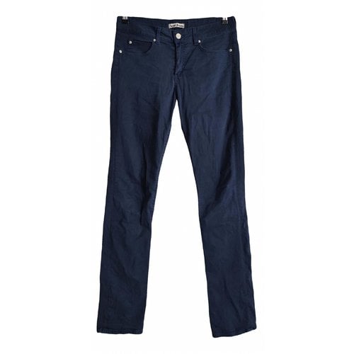 Pre-owned Acne Studios Trousers In Navy