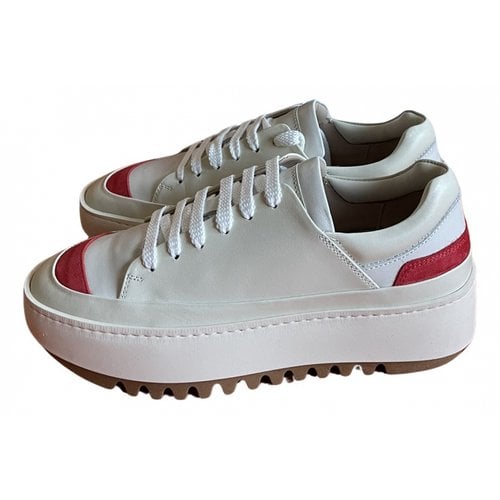 Pre-owned Alysi Leather Lace Ups In White