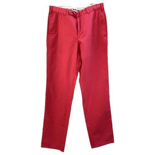 Pre-owned Burberry Trousers In Red