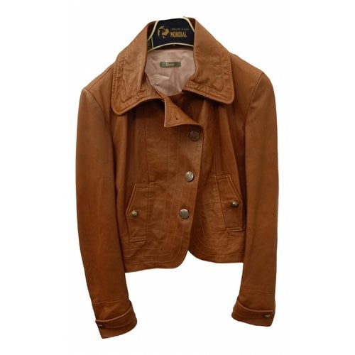 Pre-owned Dixie Leather Jacket In Brown