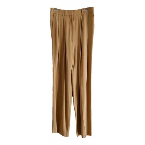 Pre-owned Celine Silk Carot Pants In Beige