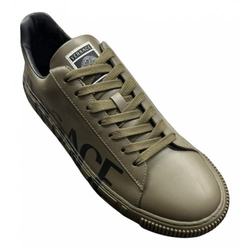 Pre-owned Versace Leather Low Trainers In Other