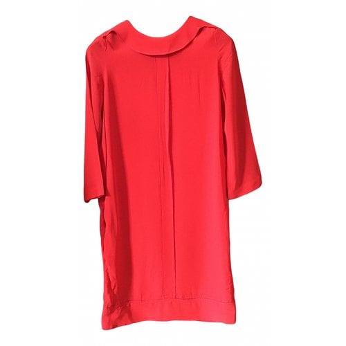 Pre-owned Victoria Victoria Beckham Silk Mid-length Dress In Red