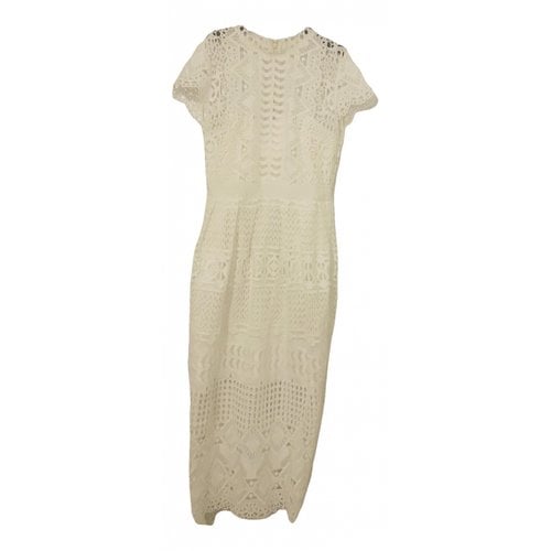 Pre-owned Ted Baker Linen Mid-length Dress In White