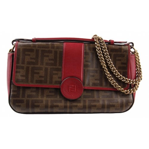Pre-owned Fendi Double F Leather Handbag In Red