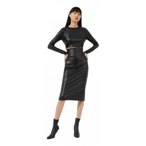 Pre-owned French Connection Leather Mid-length Dress In Black