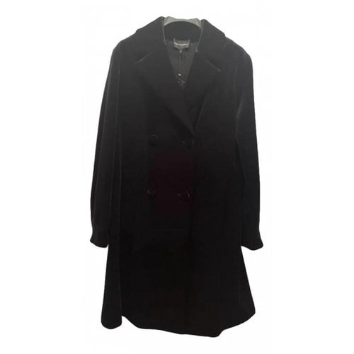 Pre-owned Emporio Armani Velvet Coat In Black
