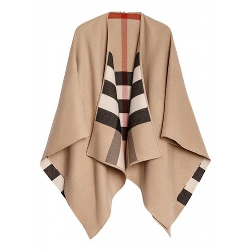 Pre-owned Burberry Wool Cape In Camel