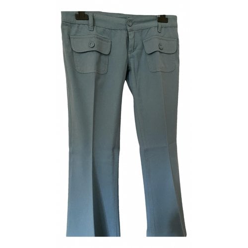 Pre-owned Dondup Trousers In Turquoise