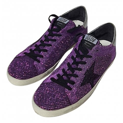 Pre-owned Golden Goose Superstar Cloth Trainers In Purple