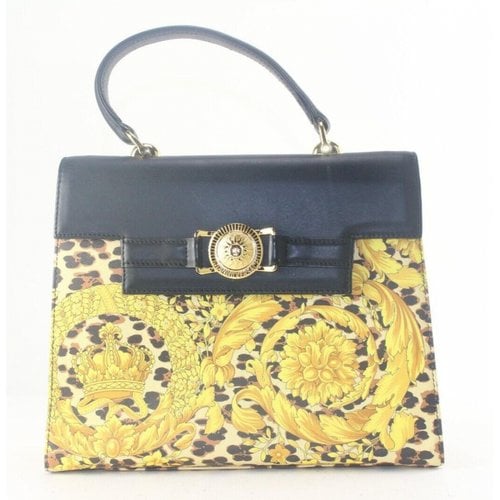 Pre-owned Versace Leather Crossbody Bag In Yellow