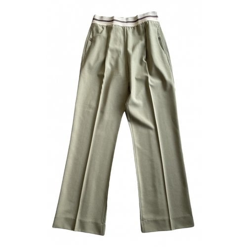 Pre-owned Helmut Lang Wool Trousers In Green
