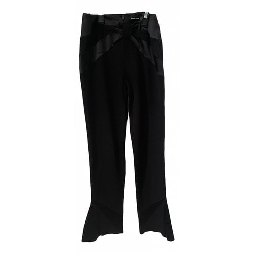 Pre-owned Giorgio Armani Silk Large Pants In Black