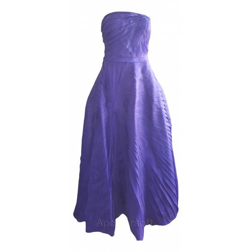 Pre-owned Oscar De La Renta Silk Maxi Dress In Purple