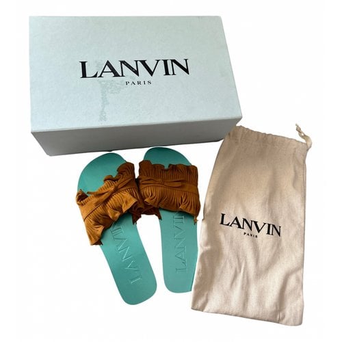 Pre-owned Lanvin Vegan Leather Sandals In Camel