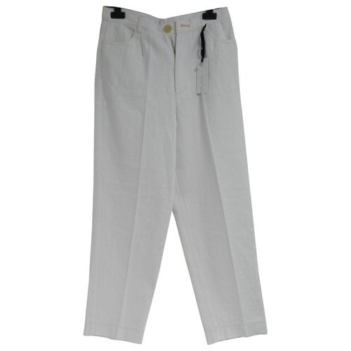 Pre-owned Forte Forte Straight Pants In White