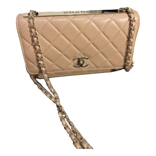 Pre-owned Chanel Trendy Cc Wallet On Chain Leather Crossbody Bag In Pink