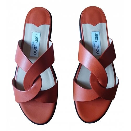 Pre-owned Jimmy Choo Leather Sandals In Orange