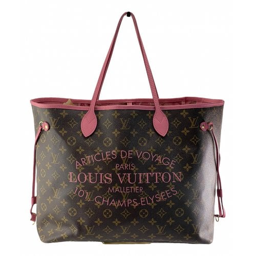Pre-owned Louis Vuitton Neverfull Leather Handbag In Pink