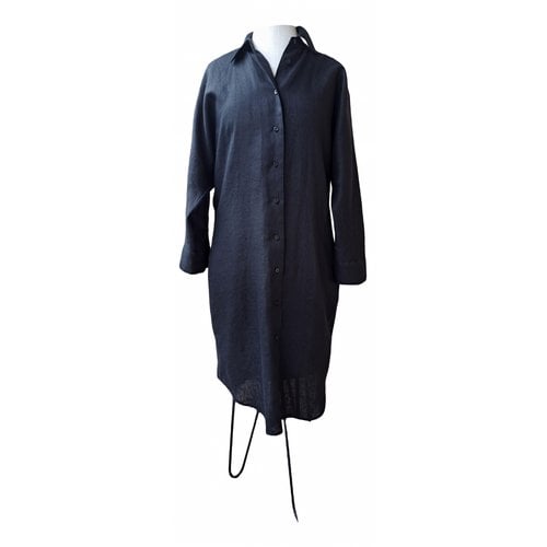 Pre-owned Ralph Lauren Linen Mid-length Dress In Black