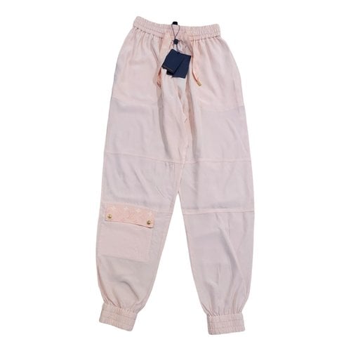 Pre-owned Louis Vuitton Silk Trousers In Pink