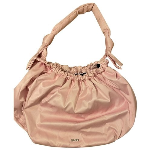 Pre-owned Ganni Silk Travel Bag In Pink