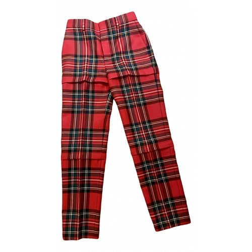 Pre-owned Balenciaga Wool Straight Pants In Red