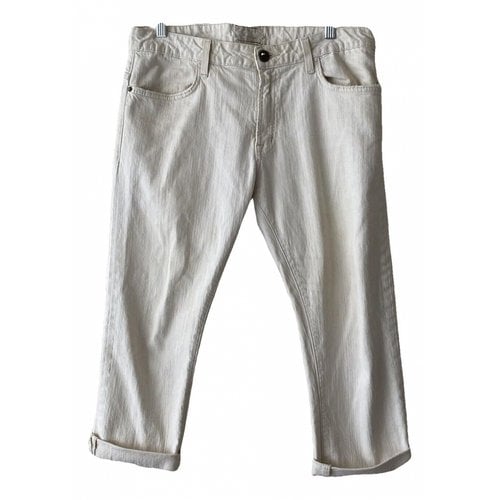 Pre-owned Current Elliott Straight Jeans In White