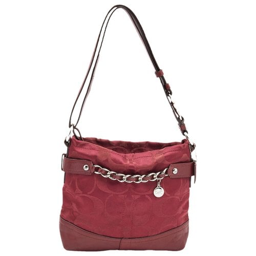 Pre-owned Coach Leather Handbag In Burgundy