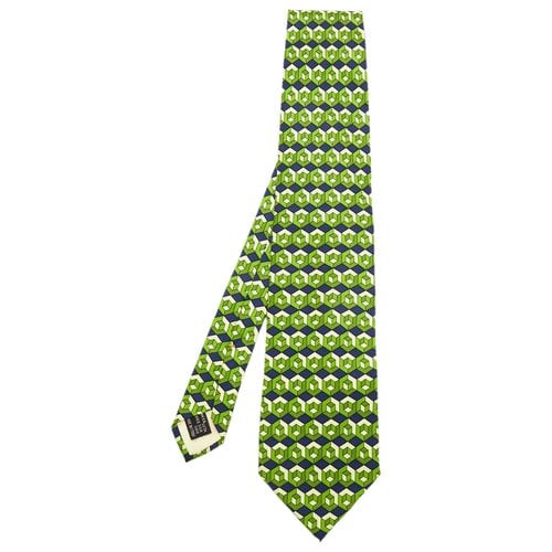Pre-owned Gucci Silk Tie In Green