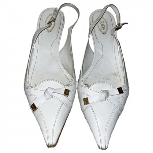 Pre-owned Tod's Leather Heels In White