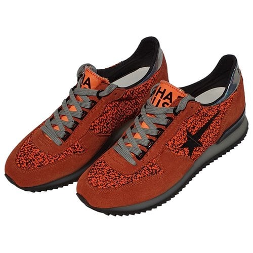 Pre-owned Golden Goose Haus Cloth Trainers In Orange