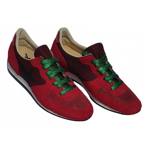 Pre-owned Golden Goose Haus Cloth Trainers In Red