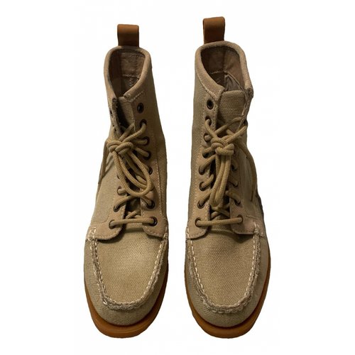 Pre-owned Sebago Cloth Boots In Beige