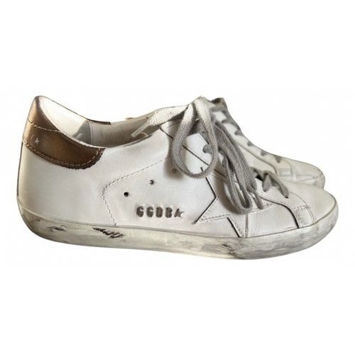 Pre-owned Golden Goose Patent Leather Lace Ups In White