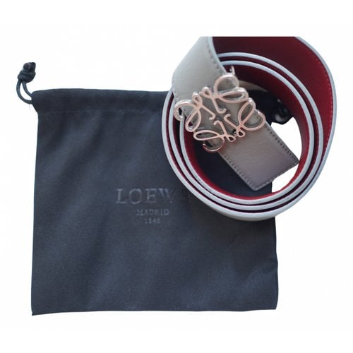 Pre-owned Loewe Leather Belt In Grey
