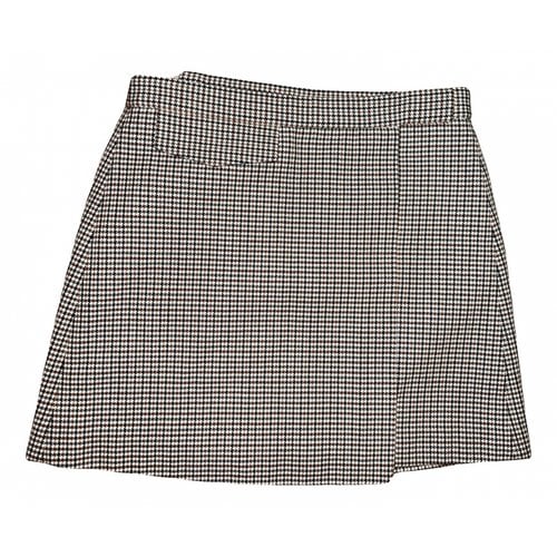 Pre-owned Theory Wool Mini Skirt In Beige