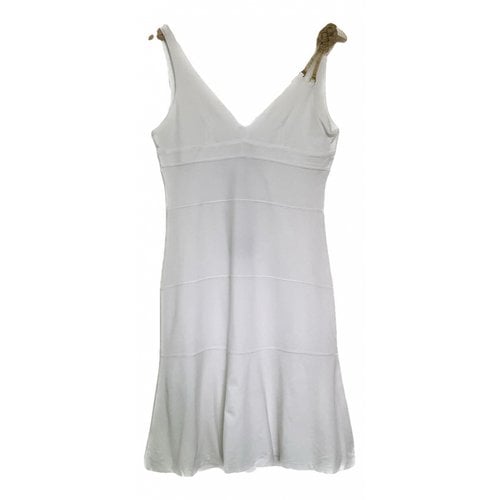 Pre-owned Roccobarocco Mid-length Dress In White