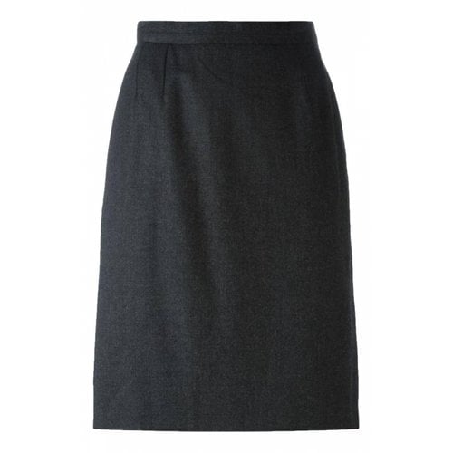 Pre-owned Saint Laurent Wool Mid-length Skirt In Grey