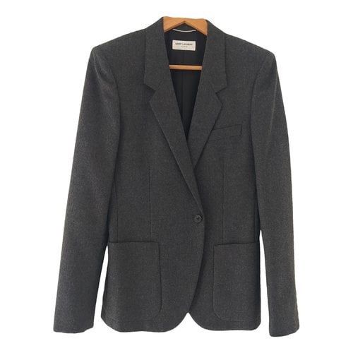 Pre-owned Saint Laurent Wool Vest In Anthracite