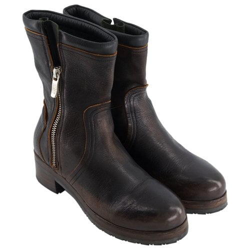 Pre-owned Alberto Fasciani Leather Boots In Black