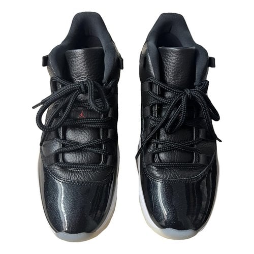 Pre-owned Jordan 11 Leather Low Trainers In Black