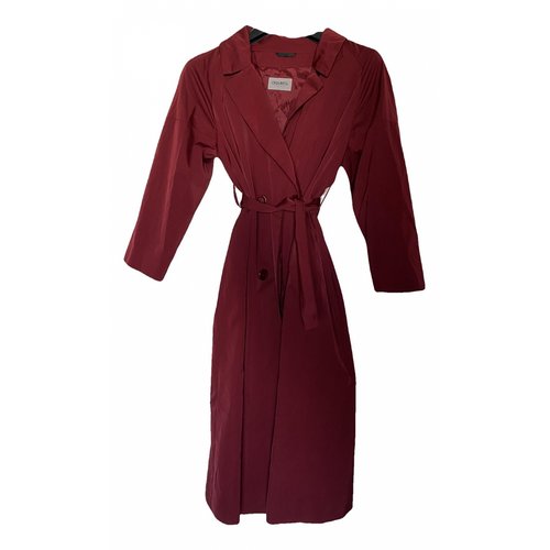 Pre-owned Cinzia Rocca Trench Coat In Burgundy