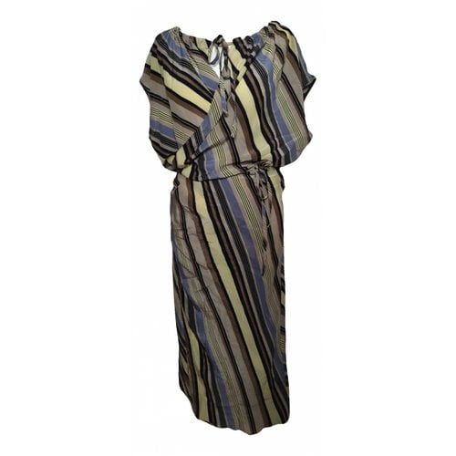 Pre-owned Alysi Silk Mid-length Dress In Multicolour