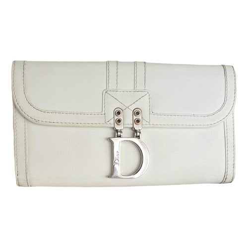 Pre-owned Dior Leather Wallet In White